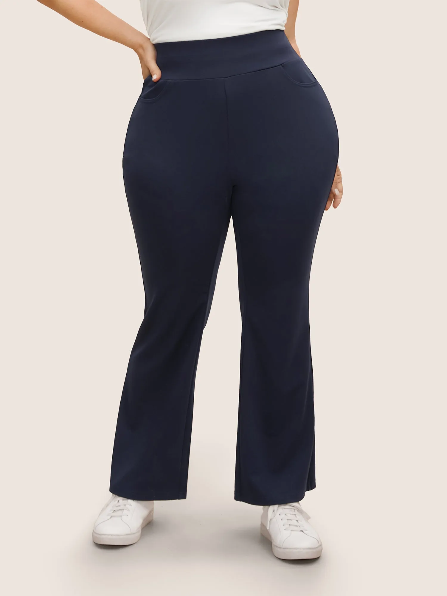 High Rise Wideband Waist Bootcut Leggings sold by Bloomchic