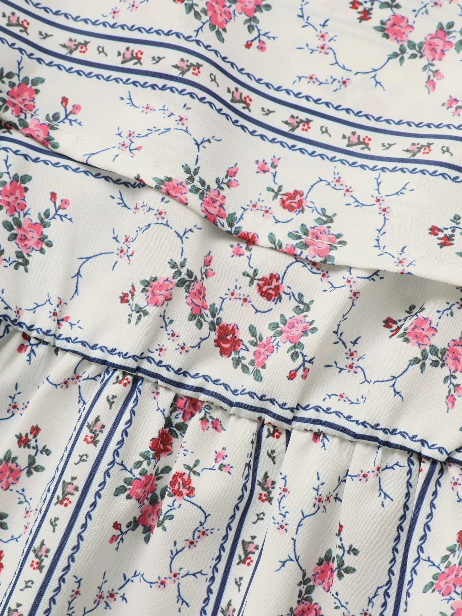 Boho Print Ruffle Trim Elastic Waist Cami Top sold by Bloomchic product image thumbnail 5