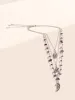 Sun Moon Pendant Crystal Beaded Chain Necklace sold by Bloomchic