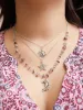 Sun Moon Pendant Crystal Beaded Chain Necklace sold by Bloomchic