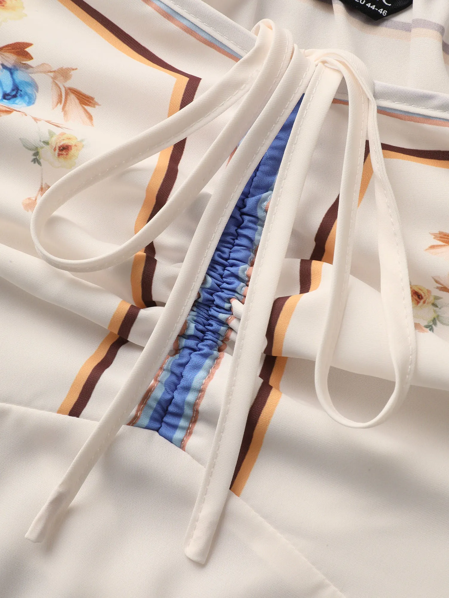 Heart Neckline Boho Print Drawstring Blouse sold by Bloomchic product image thumbnail 5