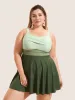 Twist Front Patchwork Adjustable Straps Swim Dress sold by Bloomchic