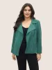 Solid Faux Suede Zipper Lapel Collar Jacket sold by Bloomchic