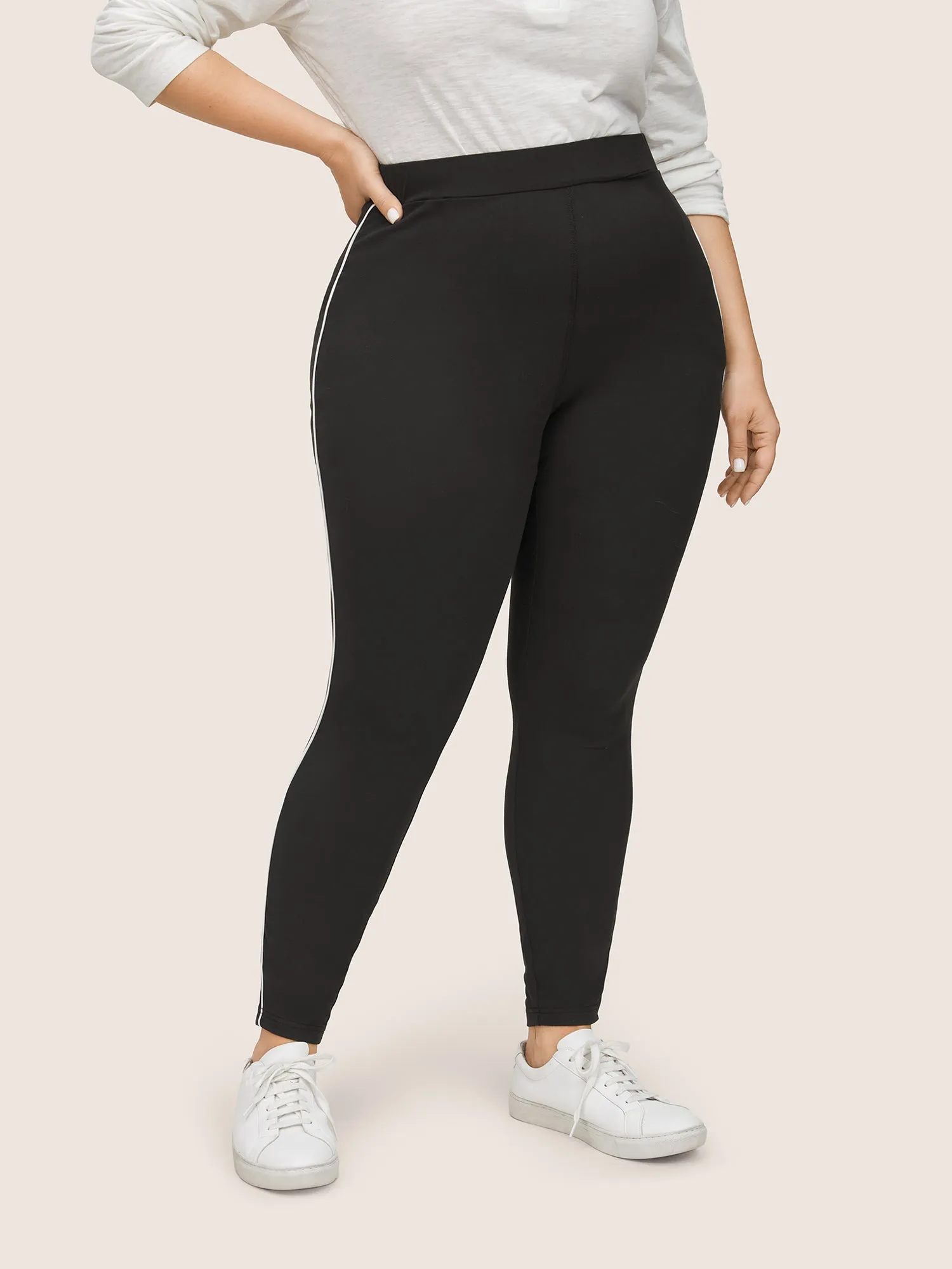 Contrast Seam Detail High Rise Leggings sold by Bloomchic