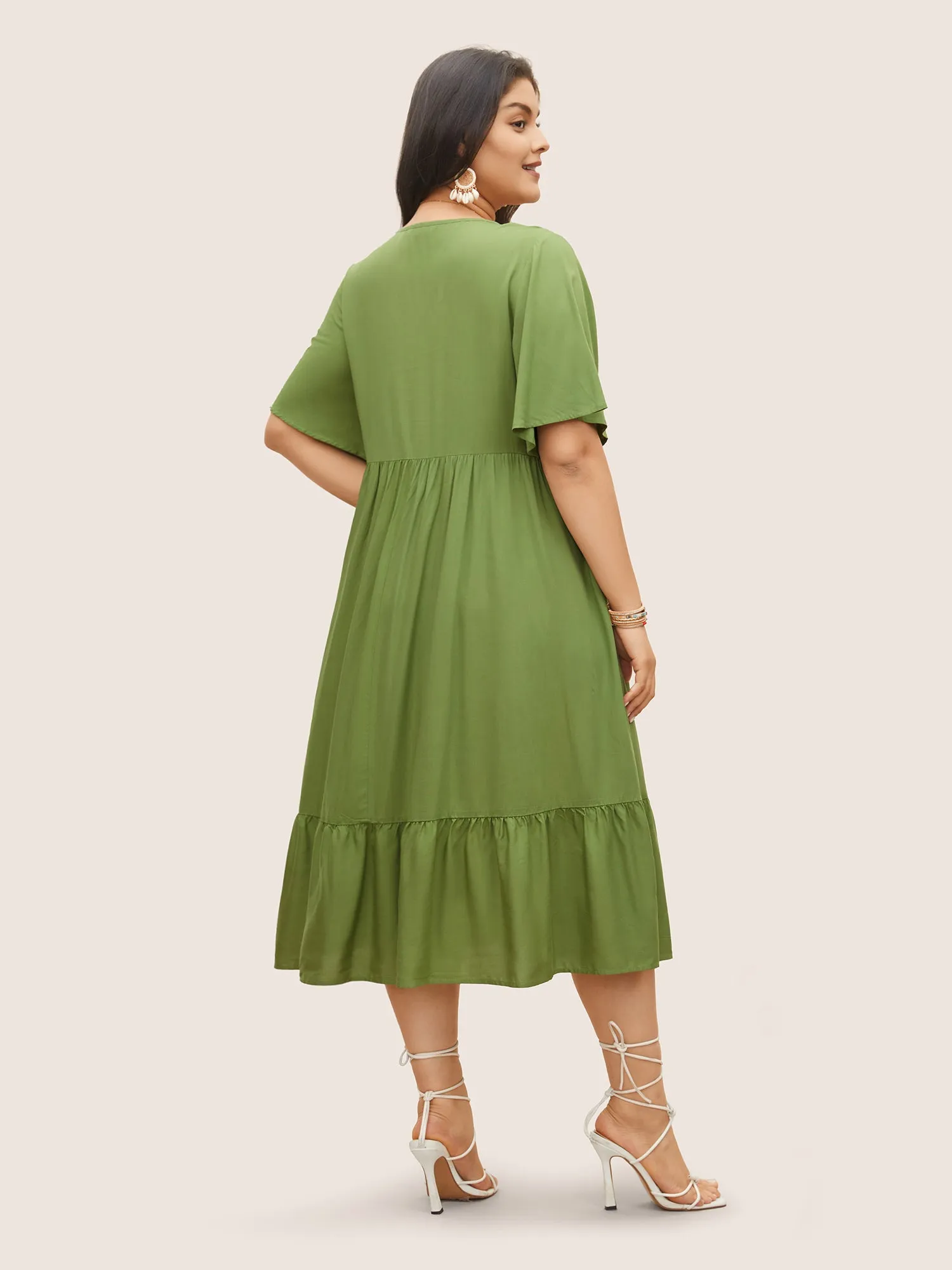 Supersoft Essentials Floral Embroidered Patchwork Hem Dress sold by Bloomchic product image thumbnail 3