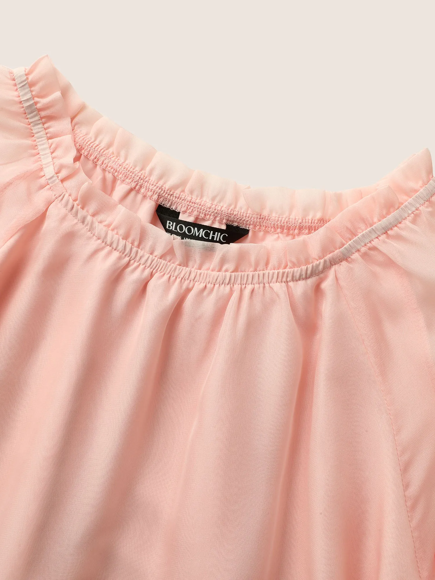 Floral Mock Neck Mesh Lantern Sleeve Blouse sold by Bloomchic product image thumbnail 5