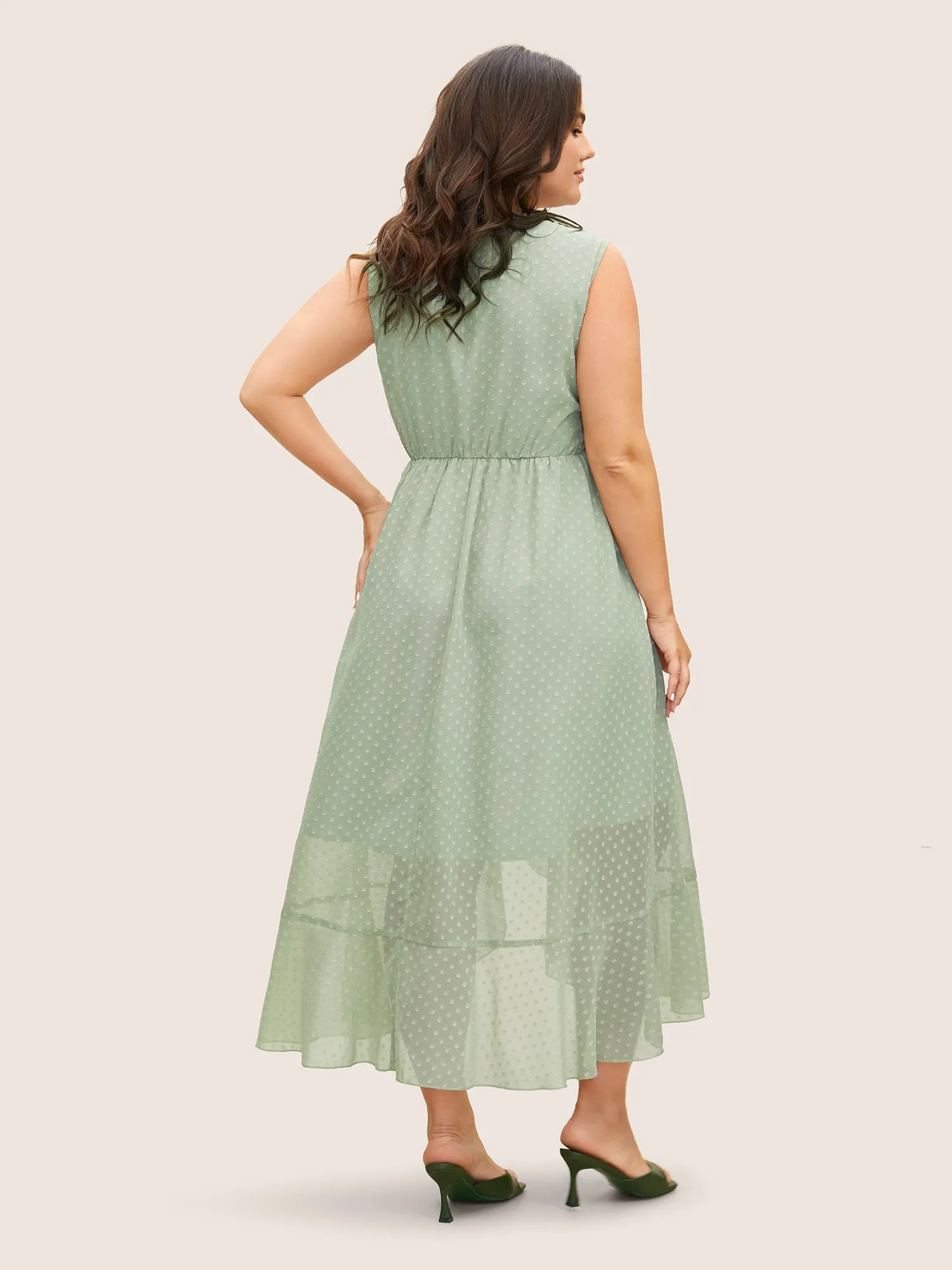 Overlap Collar Texture See Through Dress sold by Bloomchic product image thumbnail 3