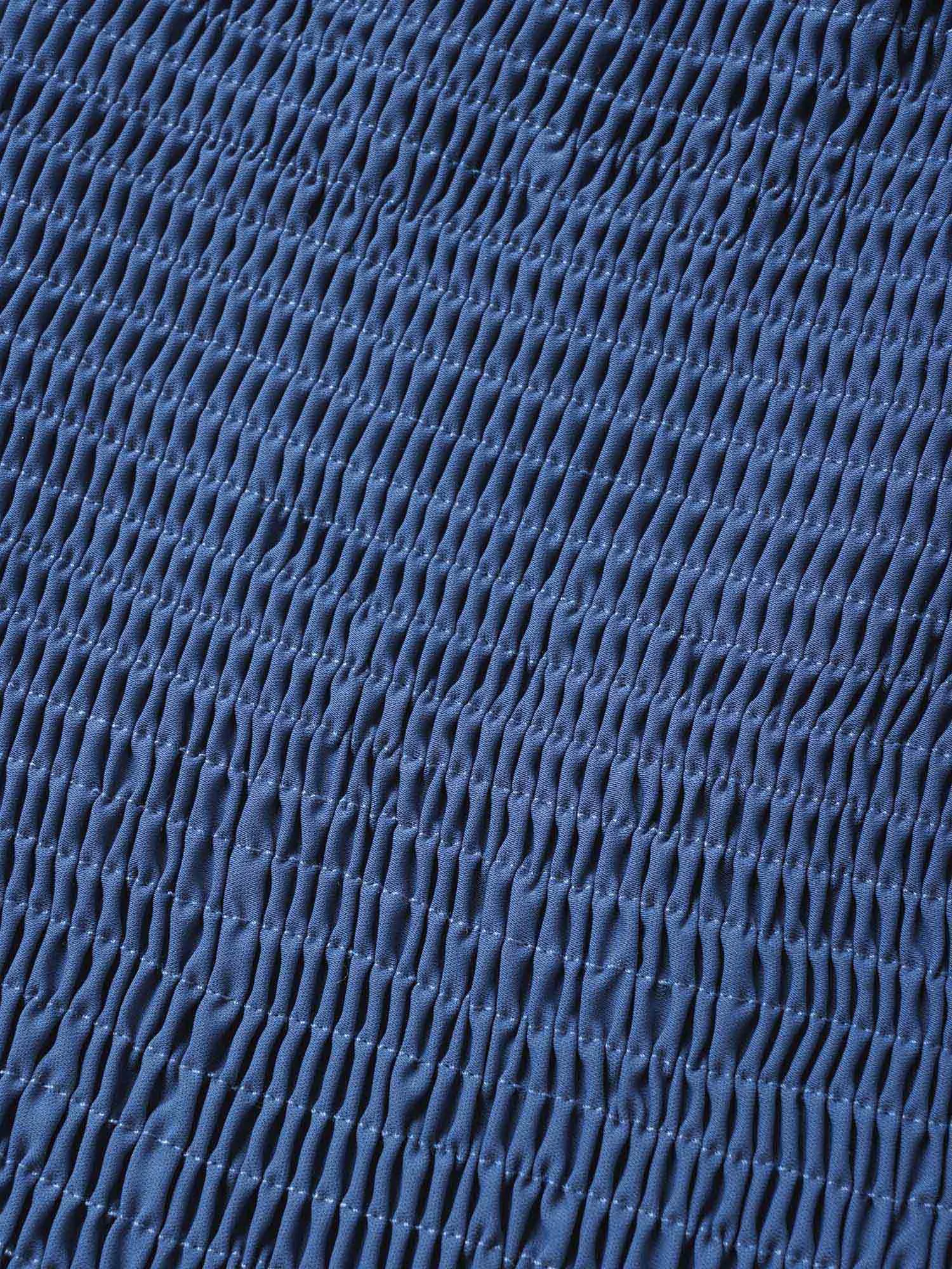 Square Neck Shirred Lace Trim Slit Hem Dress sold by Bloomchic product image thumbnail 5