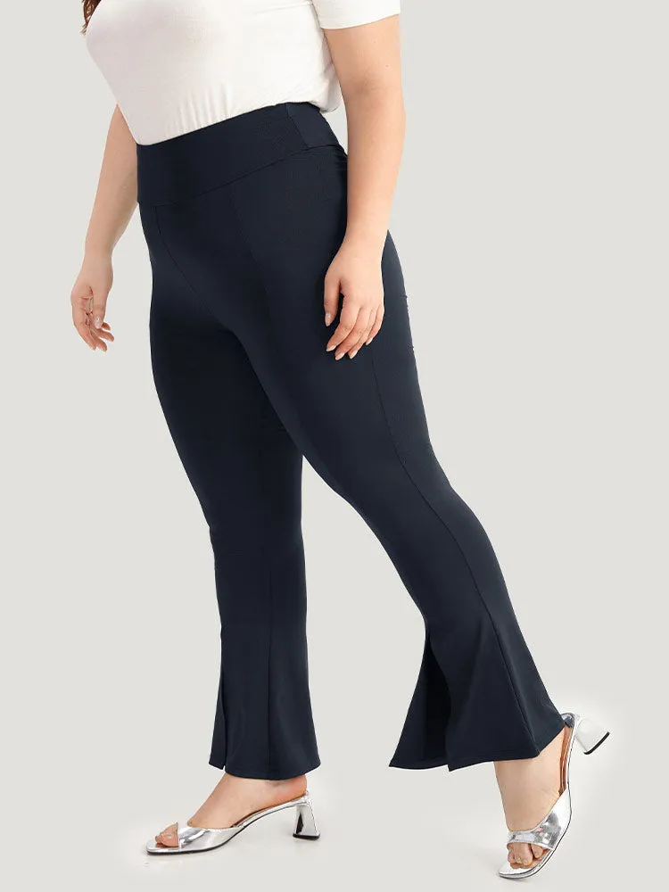 Tummy Control Flare Leg Split Hem Leggings sold by Bloomchic product image thumbnail 2