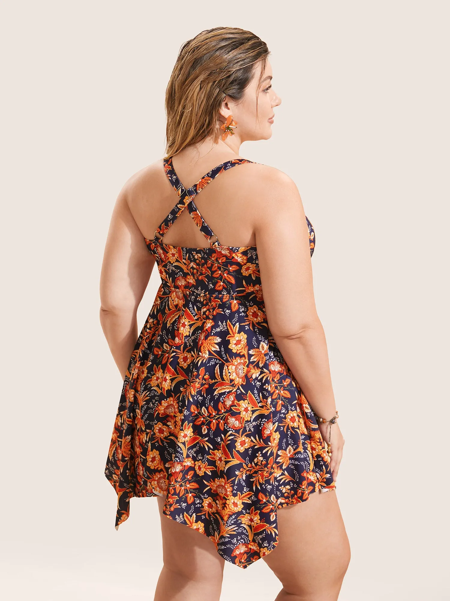 Bandana Print Knotted Asymmetrical Hem Swim Dress sold by Bloomchic product image thumbnail 2