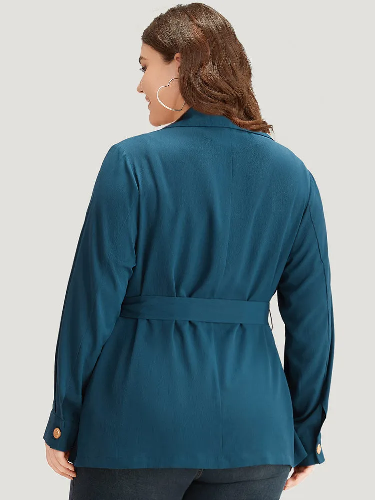 Plain Lapel Collar Belted Metal Detail Blazer sold by Bloomchic product image thumbnail 5