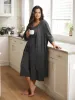 Solid Heather Dolman Sleeve Open Front Robe sold by Bloomchic