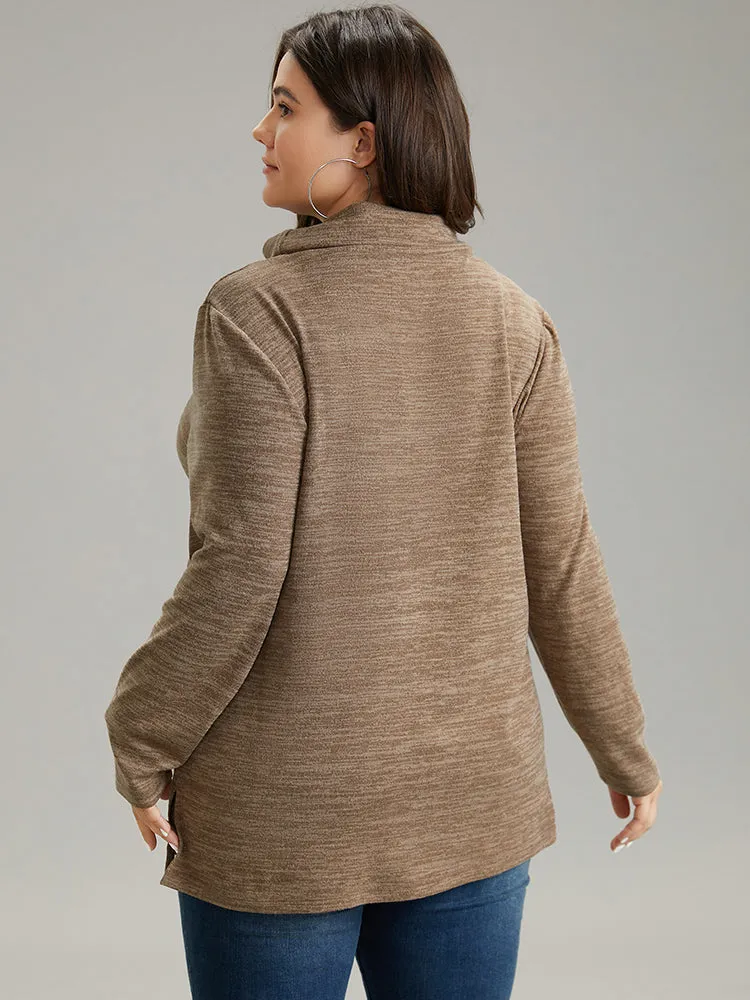 Solid Heather Turtleneck Knit T-shirt sold by Bloomchic product image thumbnail 2