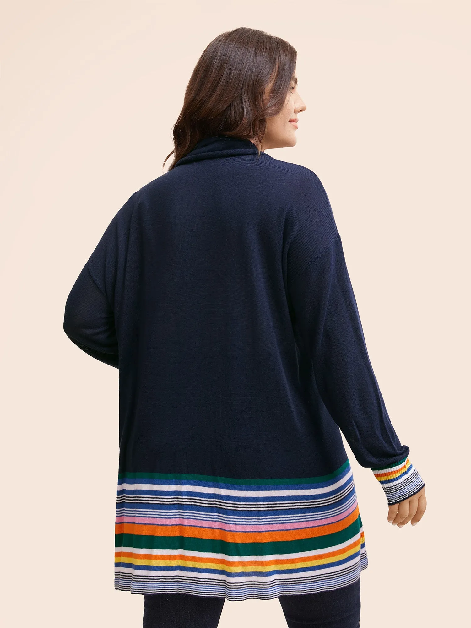 Supersoft Essentials Contrast Striped Patchwork Cardigan sold by Bloomchic product image thumbnail 2