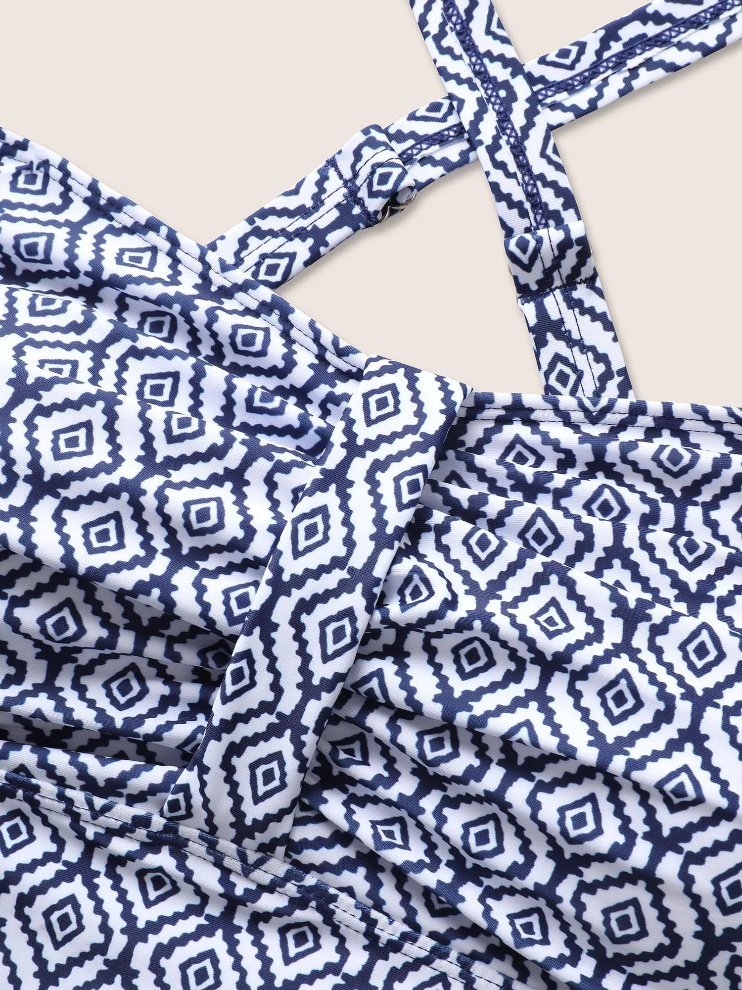 Heart Neckline Geometric Ruched Swim Top sold by Bloomchic product image thumbnail 5