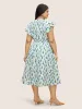 Allover Print Tiered Ruffle Cap Sleeve Dress sold by Bloomchic