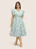 Allover Print Tiered Ruffle Cap Sleeve Dress sold by Bloomchic