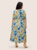 Watercolor Floral Lantern Sleeve Maxi Dress sold by Bloomchic