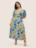Watercolor Floral Lantern Sleeve Maxi Dress sold by Bloomchic