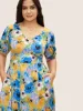 Watercolor Floral Lantern Sleeve Maxi Dress sold by Bloomchic