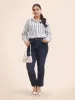 Shirt Collar Striped Patched Pocket Blouse sold by Bloomchic