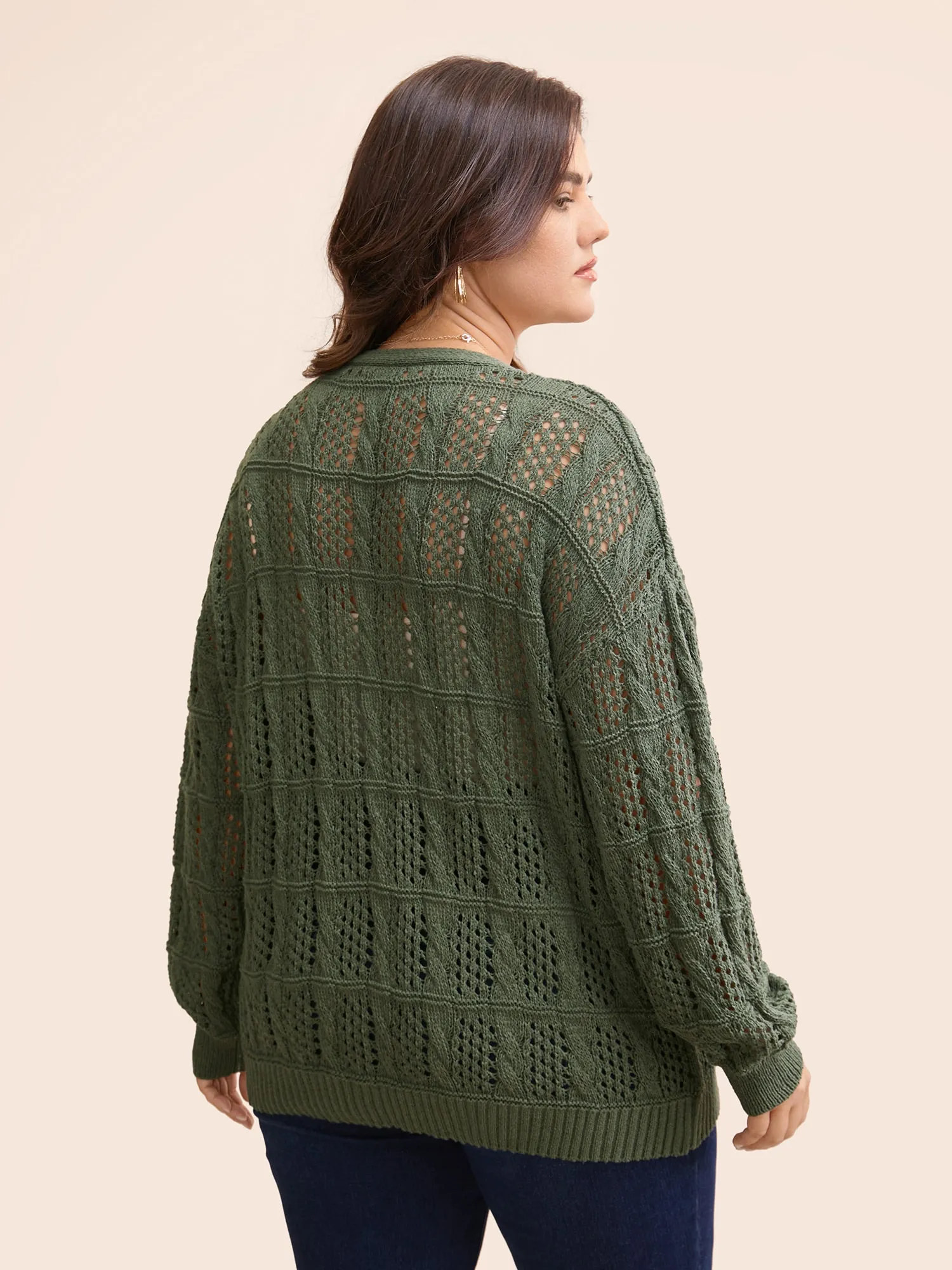 Textured Cable Knit Pocket Cardigan sold by Bloomchic product image thumbnail 5