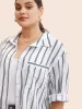 Shirt Collar Striped Patched Pocket Blouse sold by Bloomchic