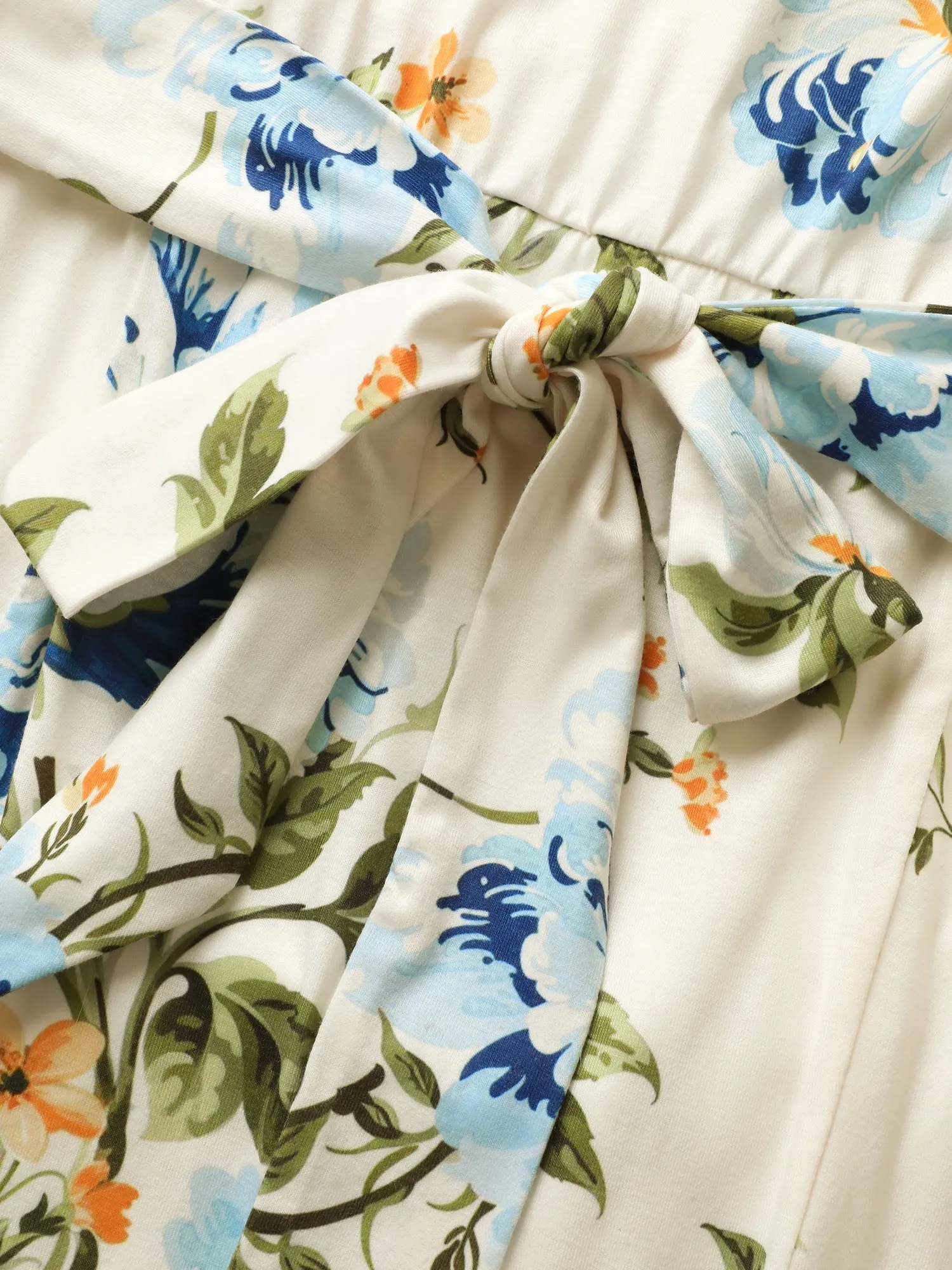 Floral Print Belted Patchwork Ruffles Cami Dress sold by Bloomchic product image thumbnail 5