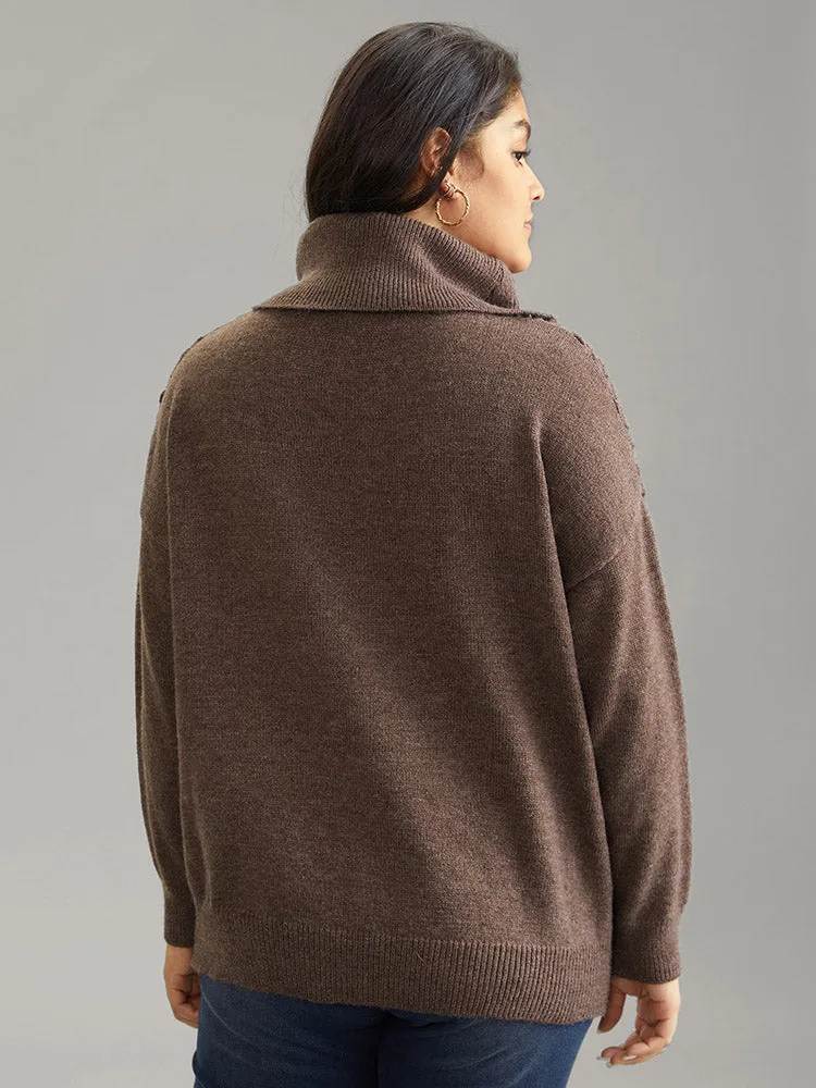 Supersoft Essentials Solid Textured Turtleneck Pullover sold by Bloomchic product image thumbnail 2