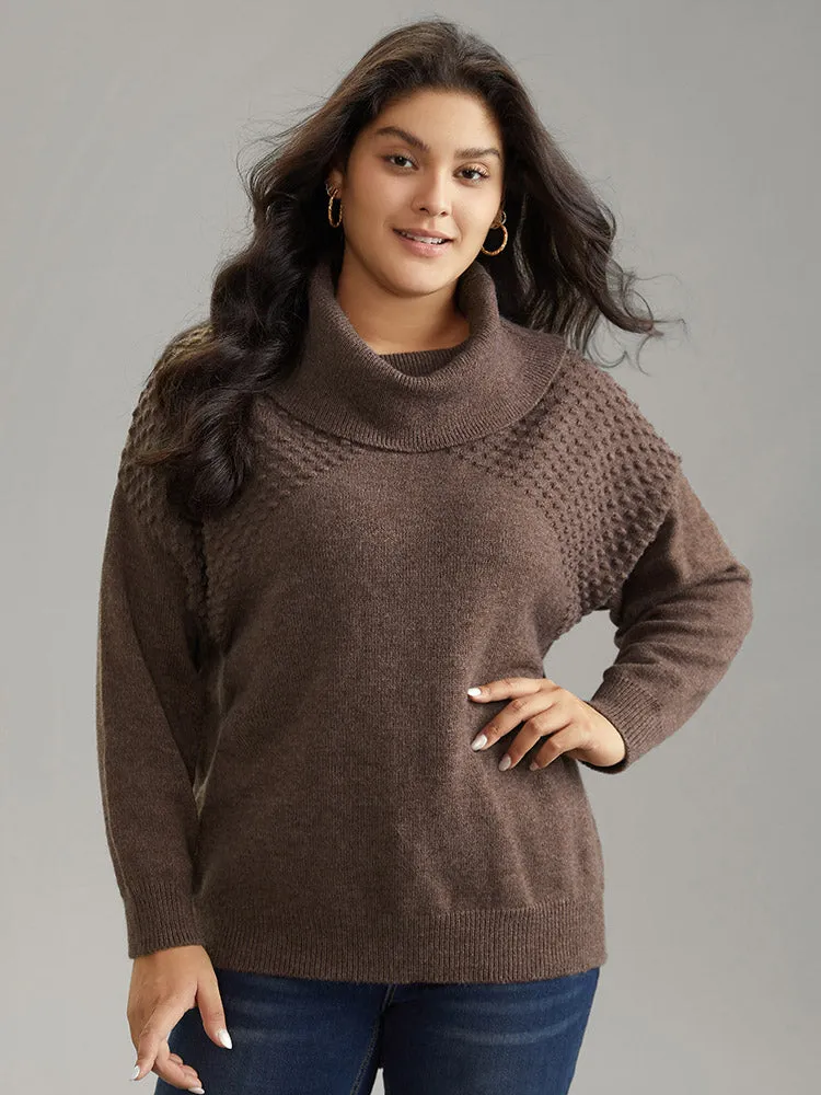 Supersoft Essentials Solid Textured Turtleneck Pullover sold by Bloomchic