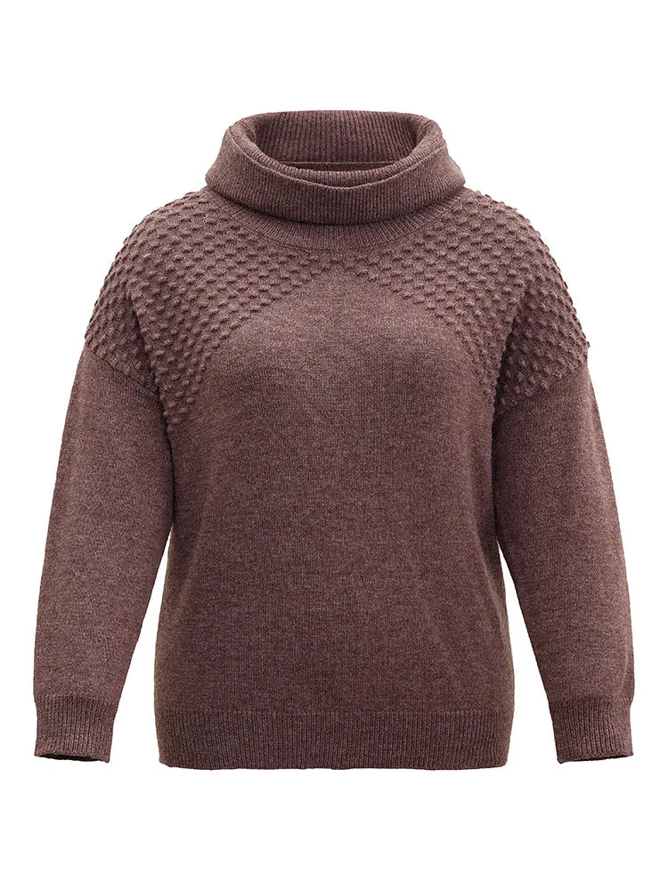 Supersoft Essentials Solid Textured Turtleneck Pullover sold by Bloomchic product image thumbnail 5