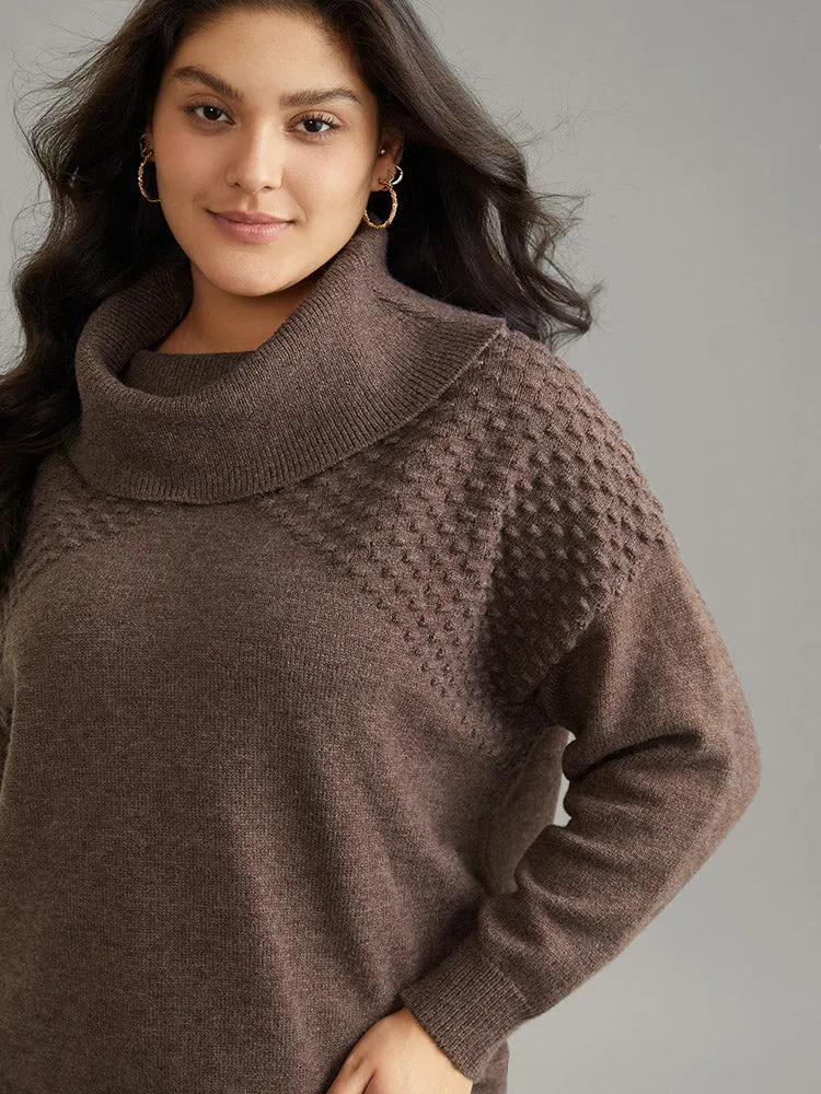 Supersoft Essentials Solid Textured Turtleneck Pullover sold by Bloomchic product image thumbnail 4