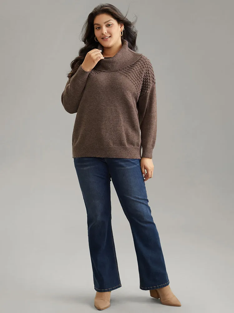 Supersoft Essentials Solid Textured Turtleneck Pullover sold by Bloomchic product image thumbnail 3