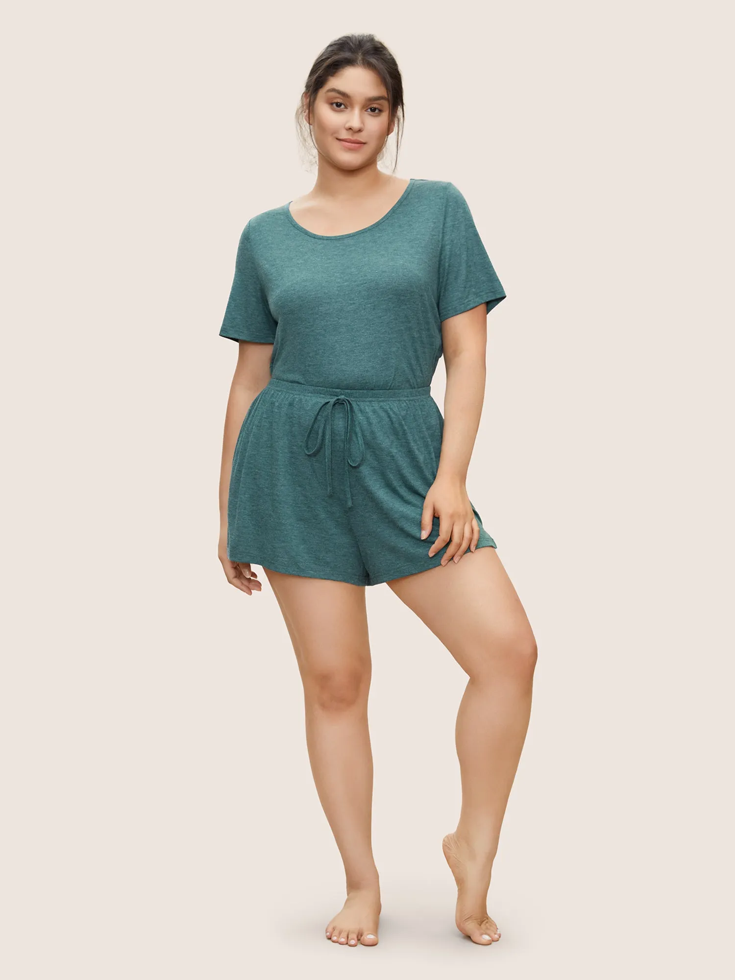 Solid Ties Elastic Waist Split Hem Sleep Bottoms sold by Bloomchic product image thumbnail 4