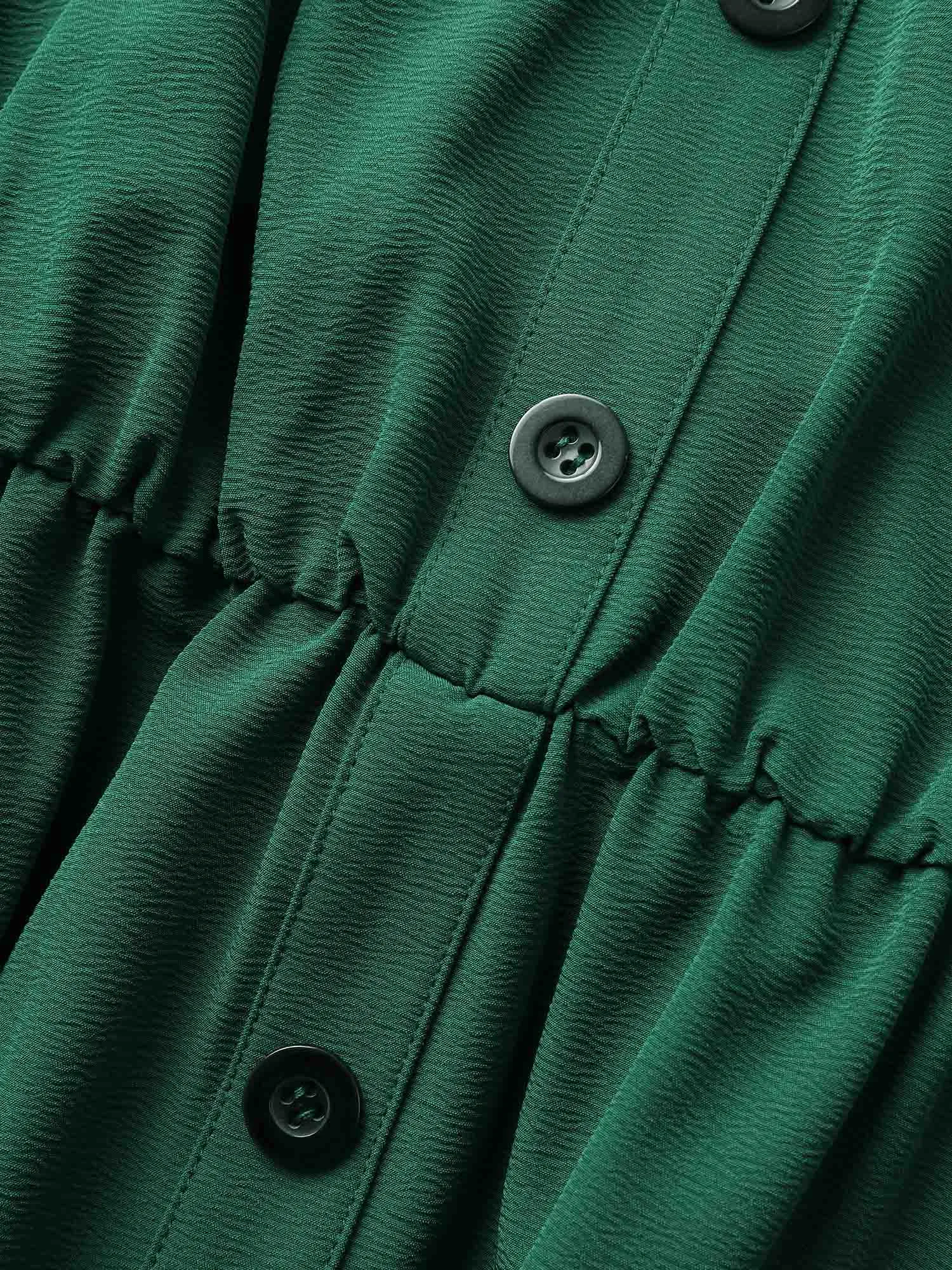 Plain Textured Button Detail Belted Tank Dress sold by Bloomchic product image thumbnail 5