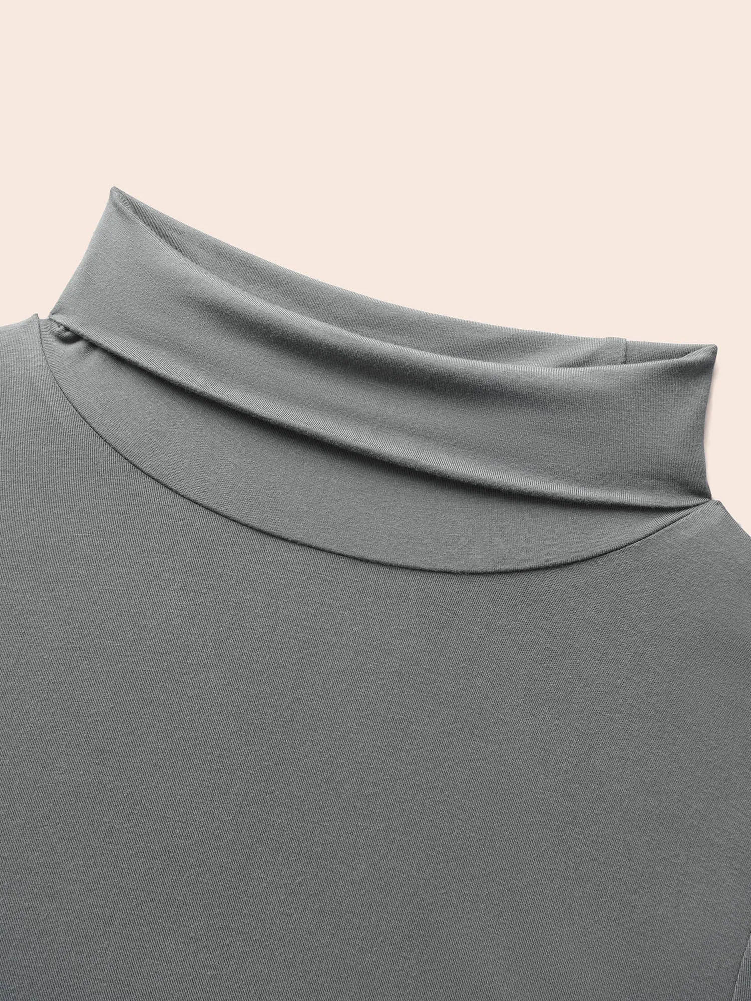 Mock Neck High Stretch Basic T-shirt sold by Bloomchic product image thumbnail 5