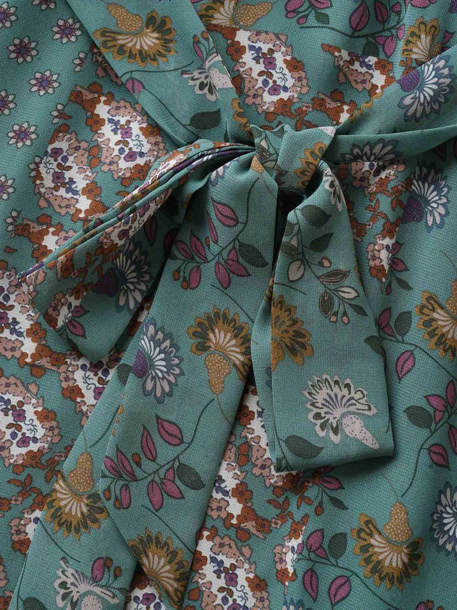 Chiffon Boho Print Wrap Belted Cami Dress sold by Bloomchic product image thumbnail 5