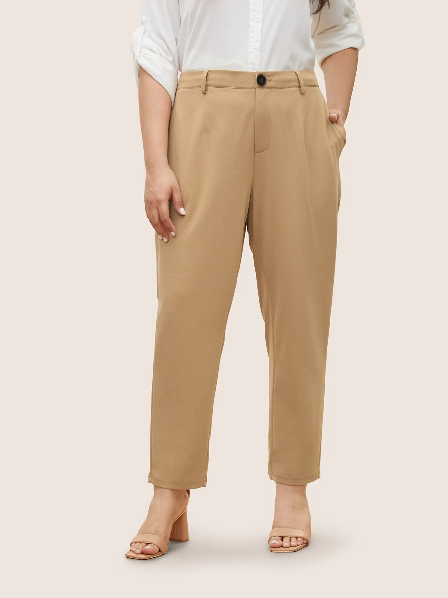 Solid Color Zipper Pencil Pants sold by Bloomchic