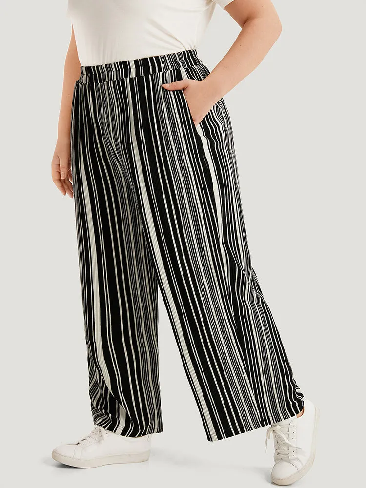 Striped Elastic Waist Pocket Loose Pants sold by Bloomchic product image thumbnail 2