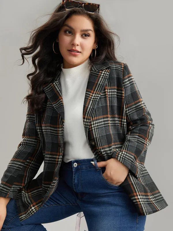 Plaid Contrast Pocket Button Up Blazer sold by Bloomchic