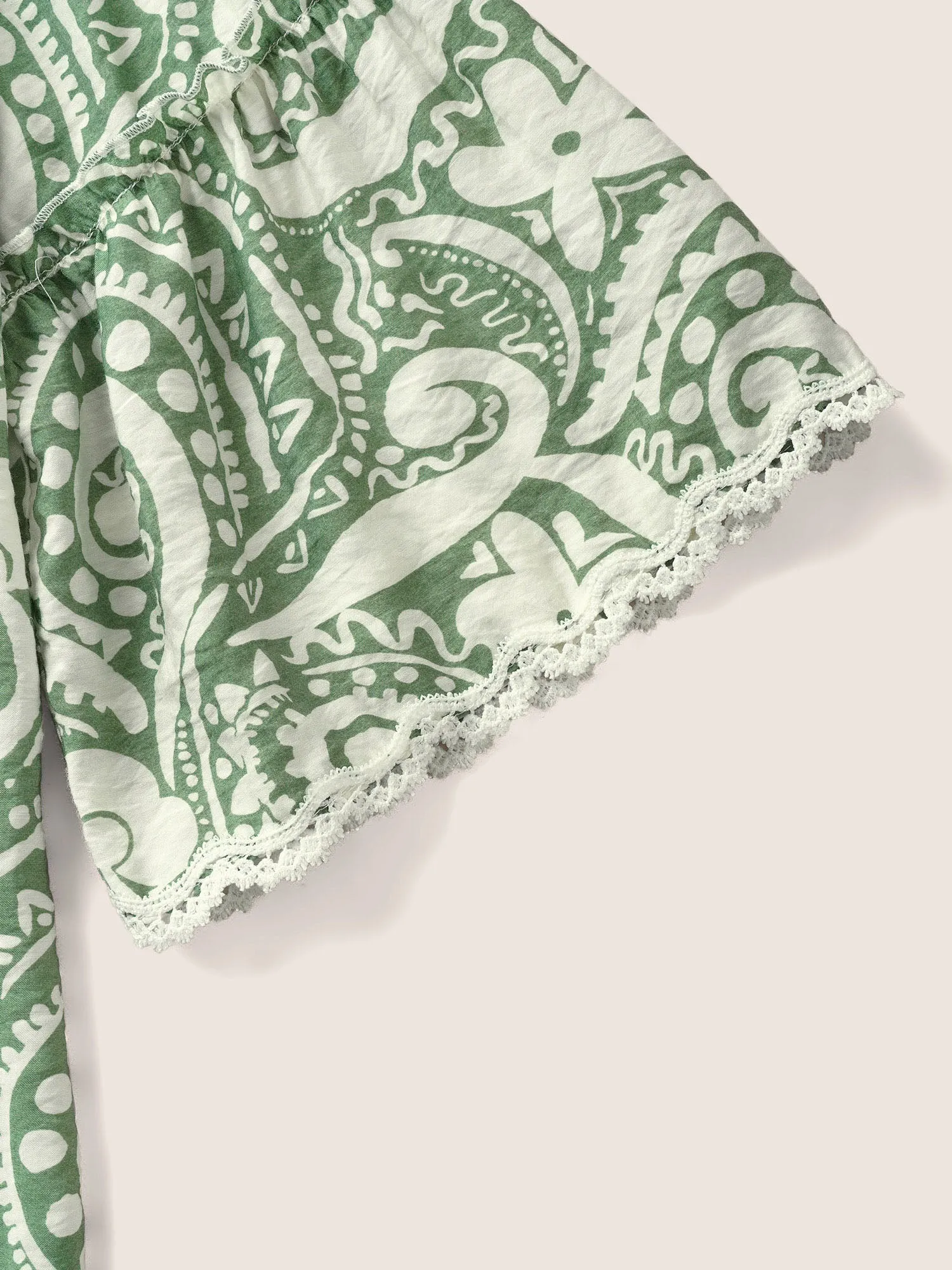 Boho Print Lace Trim Frill Trim Kimono sold by Bloomchic product image thumbnail 5