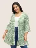 Boho Print Lace Trim Frill Trim Kimono sold by Bloomchic