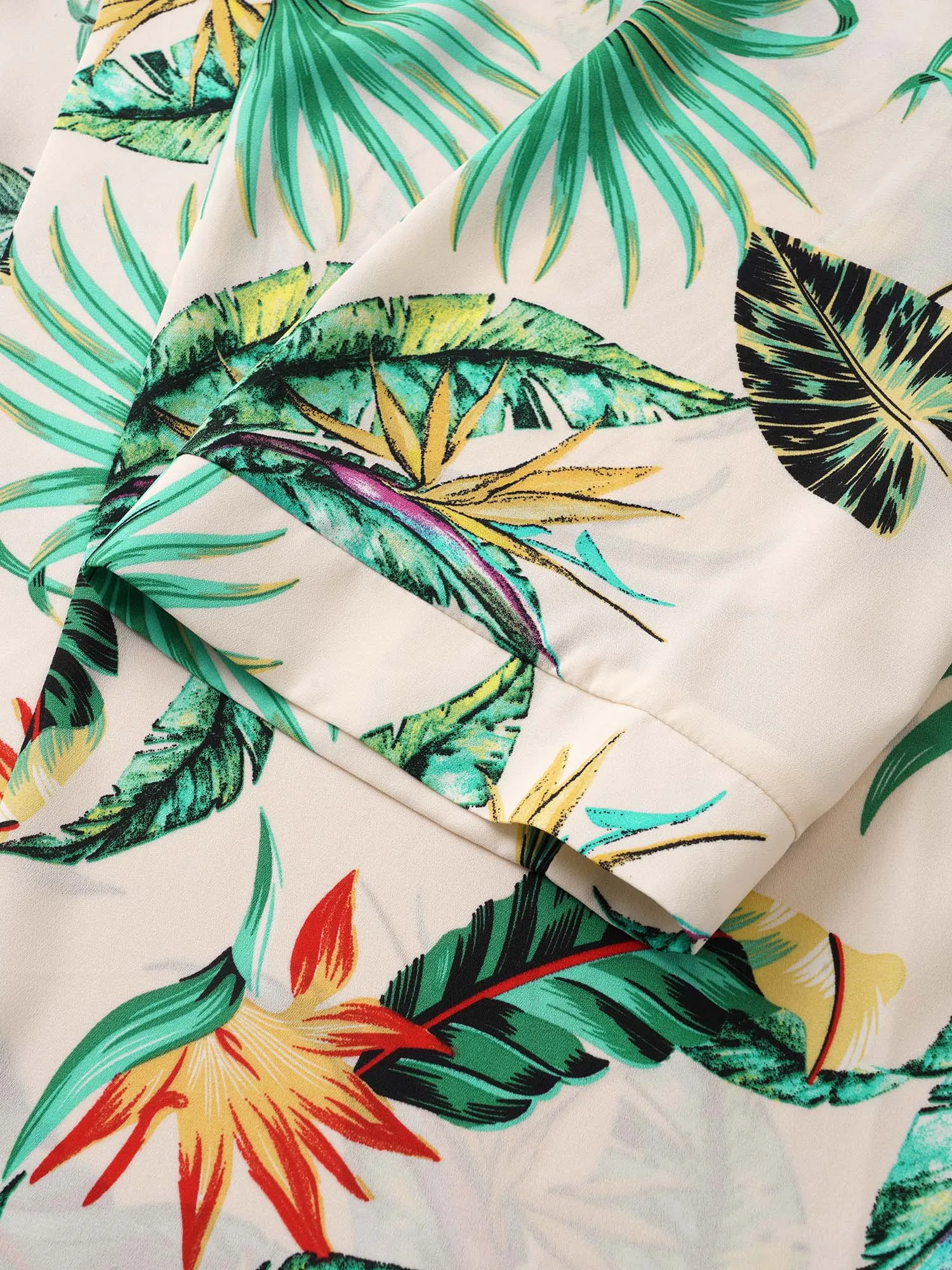 Tropical Print Contrast Open Front Robe sold by Bloomchic product image thumbnail 5