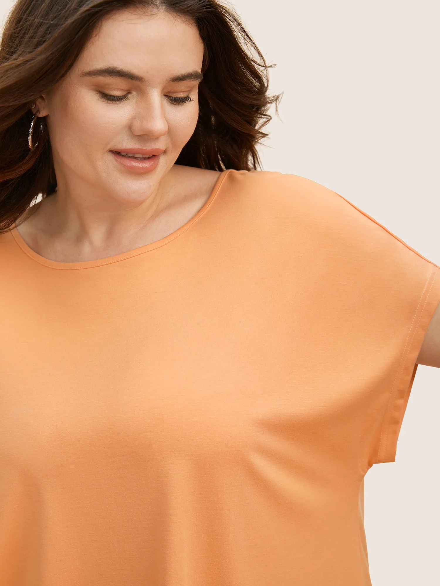 Solid Boat Neck Cut Out Dolman Sleeve T-shirt sold by Bloomchic product image thumbnail 4