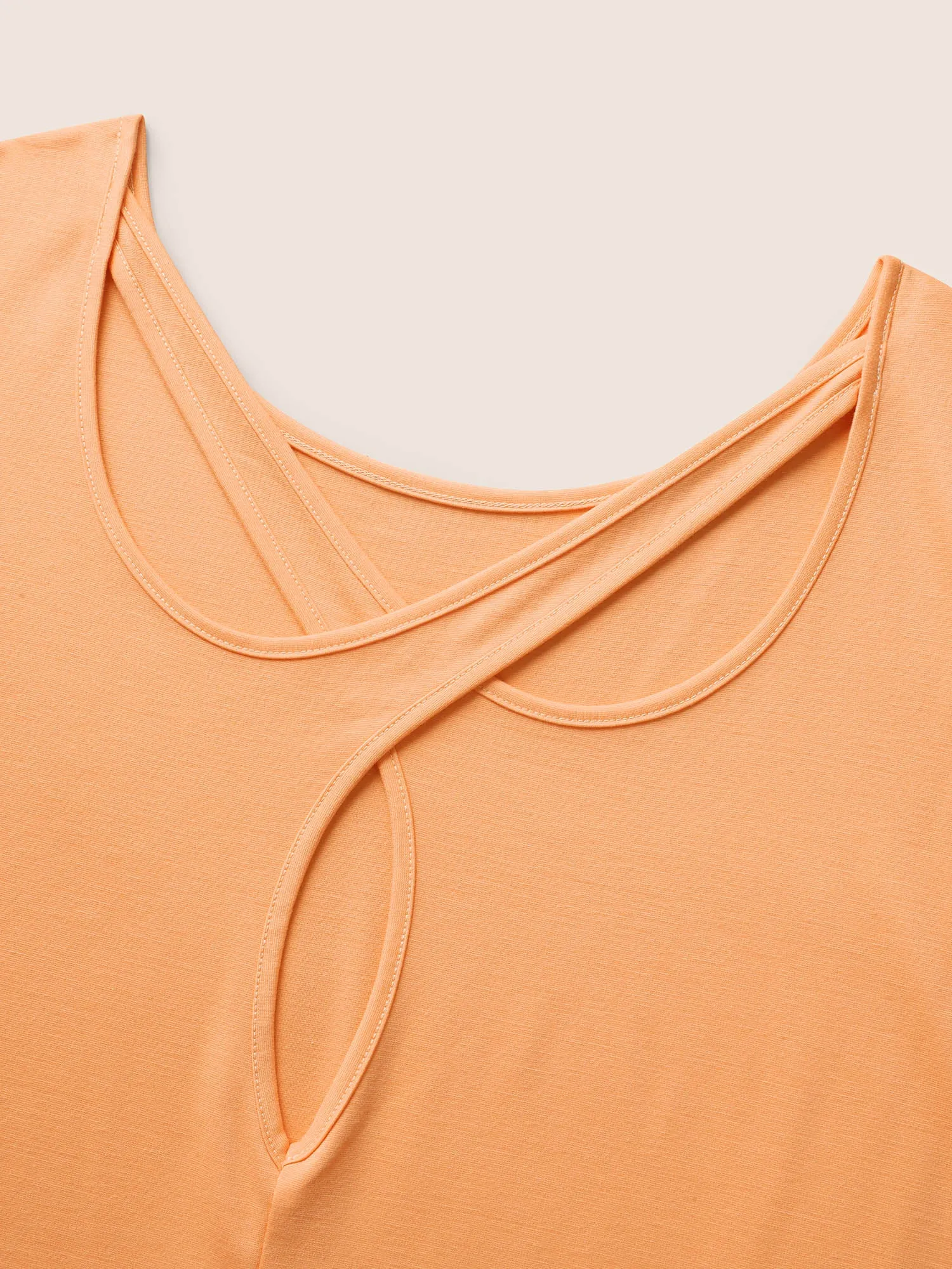 Solid Boat Neck Cut Out Dolman Sleeve T-shirt sold by Bloomchic product image thumbnail 5