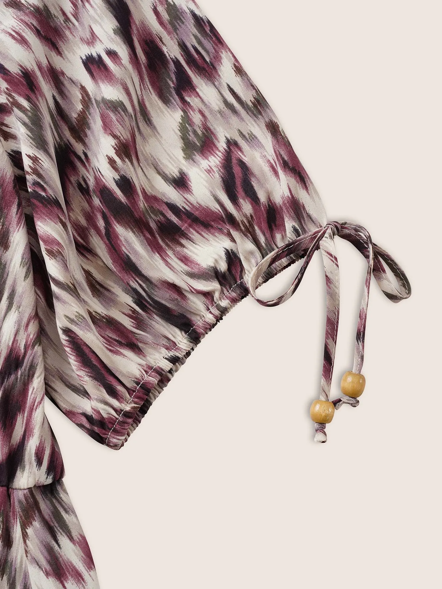 Ombre Brush Print Ties Elastic Waist Dress sold by Bloomchic product image thumbnail 5