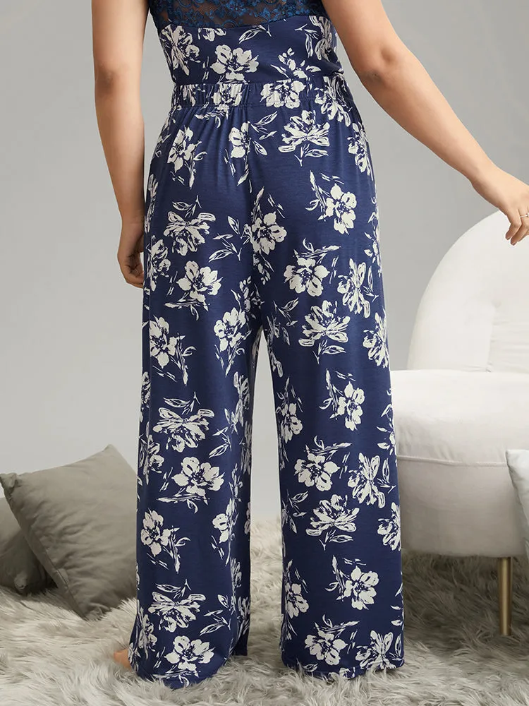 Silhouette Floral Print Elastic Waist Sleep Bottoms sold by Bloomchic product image thumbnail 2