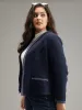 Solid Open Front Patchwork Stitch Blazer sold by Bloomchic