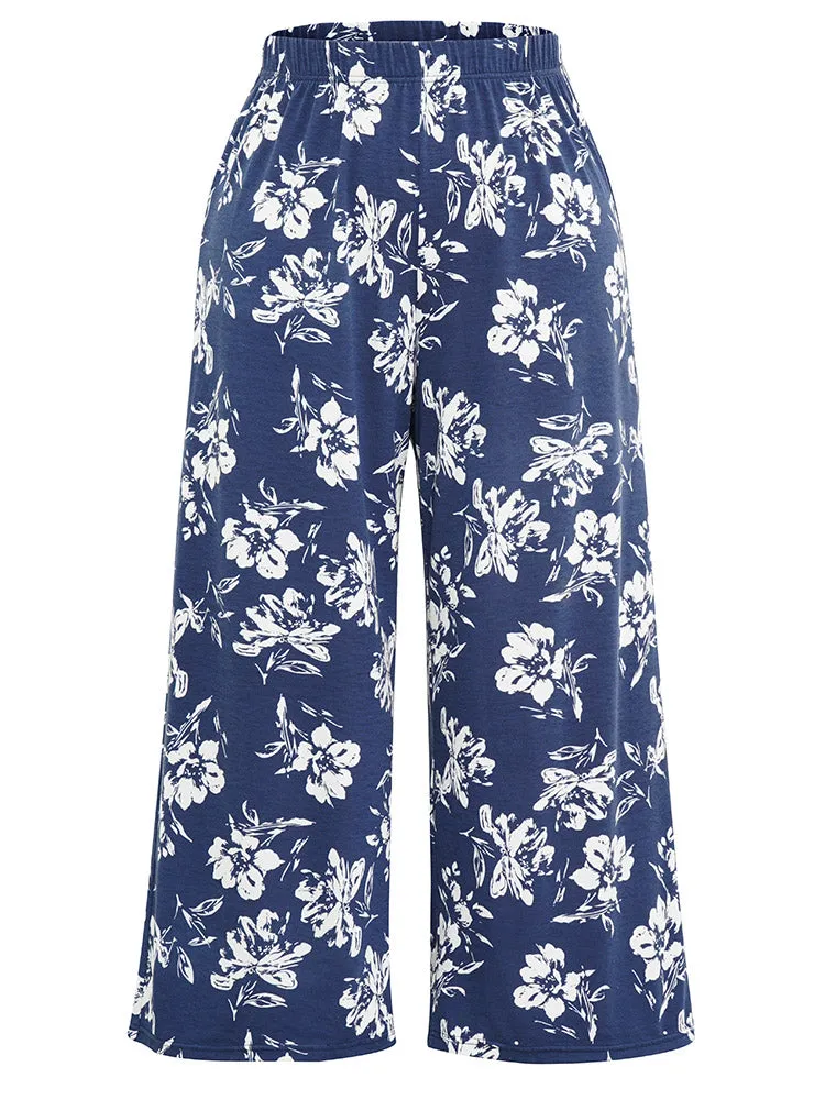 Silhouette Floral Print Elastic Waist Sleep Bottoms sold by Bloomchic product image thumbnail 5