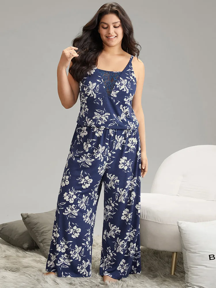 Silhouette Floral Print Elastic Waist Sleep Bottoms sold by Bloomchic product image thumbnail 3